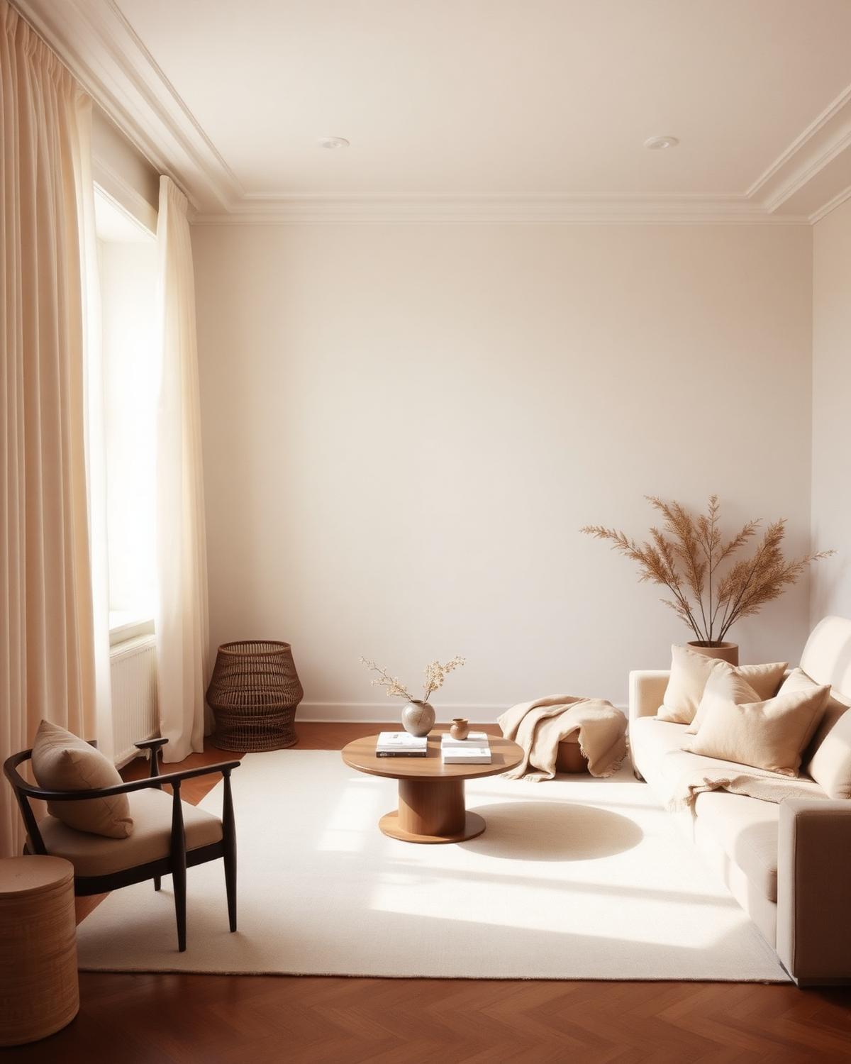 Rustig, warm interieur met natuurlijk daglicht